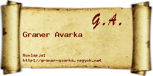 Graner Avarka névjegykártya